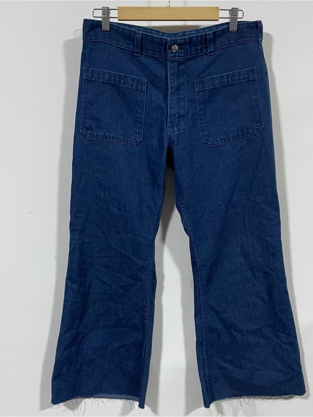 Vintage 1970s Men's Straight-Leg Jeans in Deep Blue
